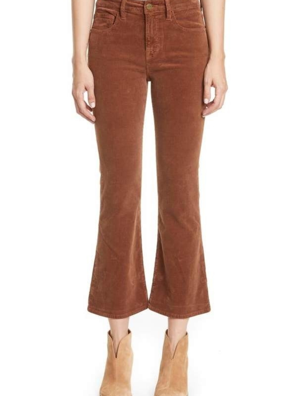 Frame Denim Wide-Leg Flare Jeans in Camel